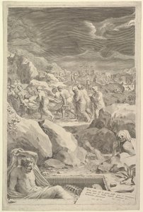 Begrafenisstoet van Christus, 1678 door Claude Mellan