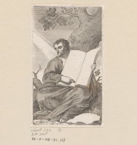 H. Augustinus aan de voet van een boom gezeten door Claude Mellan