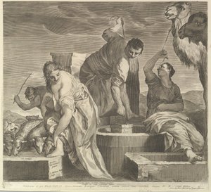 Jacob geeft water aan de dieren van Rachel door Claude Mellan