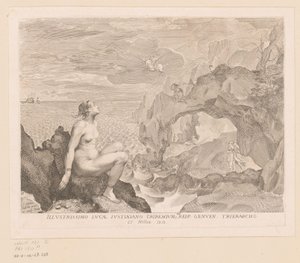 Perseus komt Andromeda bevrijden door Claude Mellan