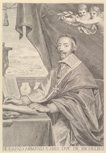Portret van Kardinaal Richelieu door Claude Mellan