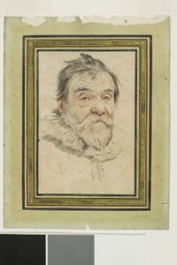 Portret van een bebaarde oude man door Claude Mellan