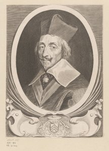 Portret van Armand-Jean du Plessis, kardinaal de Richelieu door Claude Mellan