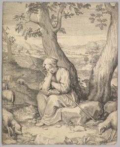 Sint-Genoveva door Claude Mellan