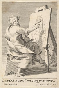 St. Lucas schildert de Maagd, 1625 door Claude Mellan