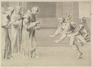 St. Willem, Hertog van Aquitanië, Bekeerd door St. Bernardus door Claude Mellan