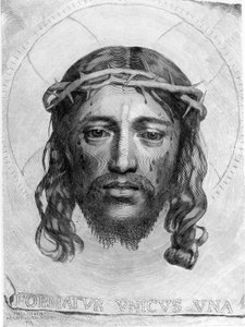 Het Hoofd van Christus door Claude Mellan