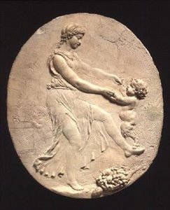 Bacchante en een jonge satyr door Claude Michel Clodion