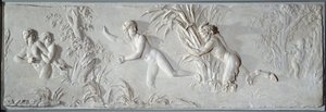 Pan achtervolgt Syrinx onder het toeziend oog van Amour Bas-reliëf door Claude Michel, genaamd Clodion (1738-1814). Rond 1782 Parijs, Louvre Museum door Claude Michel Clodion