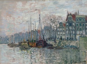Uitzicht op de Prins Hendrikkade en de Kromme Waal in Amsterdam door Claude Monet