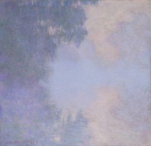 Tak van de Seine bij Giverny Mist, 1897 door Claude Monet