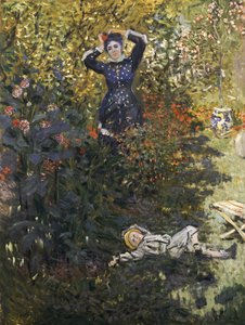 Camille en Jean in de Tuin in Argenteuil door Claude Monet