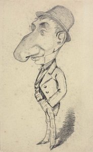 Karikatuur van een man met een grote neus door Claude Monet