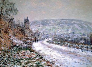 Ingang van het dorp Vetheuil in de winter, 1880