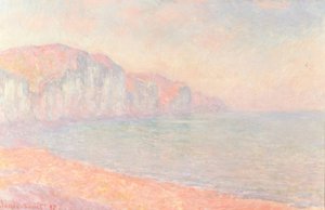 Kliffen van Pourville, de ochtend door Claude Monet