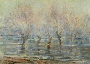Overstroming in Giverny door Claude Monet