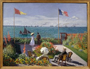 Tuin in Sainte Adresse door Claude Monet