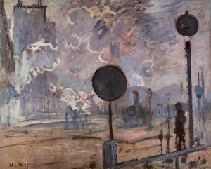 Gare Saint Lazare (Het Signaal) door Claude Monet