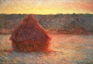 Hooibergen bij Zonsondergang, Vriesweer, 1891