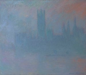 Houses of Parliament in de mist (1903) door Claude Monet