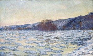 IJsvelden bij schemering, 1893 door Claude Monet