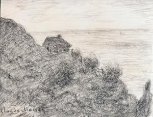 De hut van de douaniers bij Pourville door Claude Monet