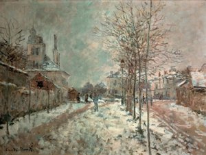 De Boulevard de Pontoise in Argenteuil, sneeuw
