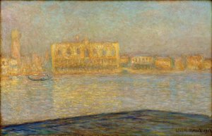 Het hertogelijk paleis gezien vanaf Saint-Georges majeur door Claude Monet