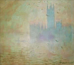 Het Parlement, de Meeuwen door Claude Monet
