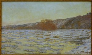 De ijsblokken, schemeringseffect door Claude Monet
