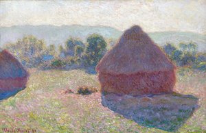 De hooibergen op de middag door Claude Monet