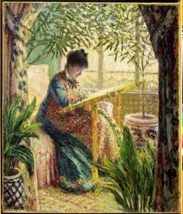 Madame Monet Borduurt (Camille au Metier) 1875