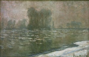 Mistige ochtend, dooi (Ijsbreuk op een mistige ochtend) door Claude Monet
