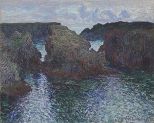 Rotsen bij Port-Goulphar, Belle-Île door Claude Monet