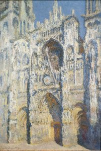 Kathedraal van Rouen, het portaal en de toren Saint Romain, volle zon effect, blauwe harmonie en goud door Claude Monet