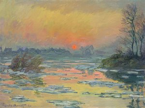 Zonsondergang over de Seine door Claude Monet