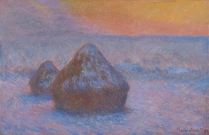 Stapel Graan Zonsondergang, Sneeuweffect
