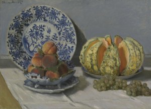Stilleven met Meloen door Claude Monet
