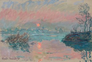 Zonsondergang bij Lavacourt door Claude Monet
