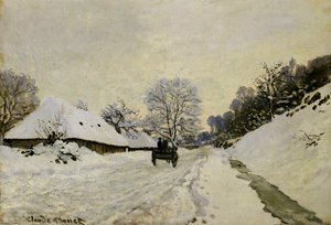 De kar, of weg onder sneeuw in Honfleur, 1865