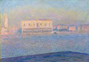 Het Dogenpaleis gezien vanaf San Giorgio Maggiore, 1908 door Claude Monet