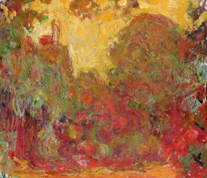 Het Huis gezien vanuit de Rozen Tuin, 1922-24 door Claude Monet
