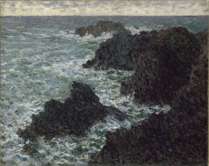 De rotsen bij Belle-Ile, De Wilde Kust, 1886 door Claude Monet