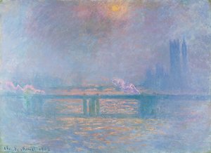 De Theems met Charing Cross Brug door Claude Monet