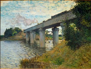 De spoorbrug bij Argenteuil door Claude Monet