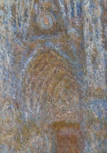 De kathedraal van Rouen, het portaal in de ochtendzon, blauwe harmonie (detail) door Claude Monet