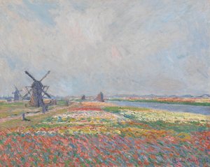 Tulpenvelden bij Den Haag door Claude Monet