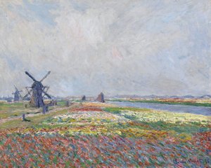 Tulpenvelden bij Den Haag door Claude Monet