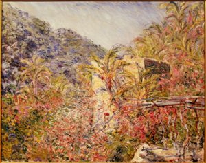 Vallei van Sasso, zonlicht effect door Claude Monet