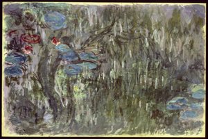 Waterlelies met Reflecties van Wilgen door Claude Monet